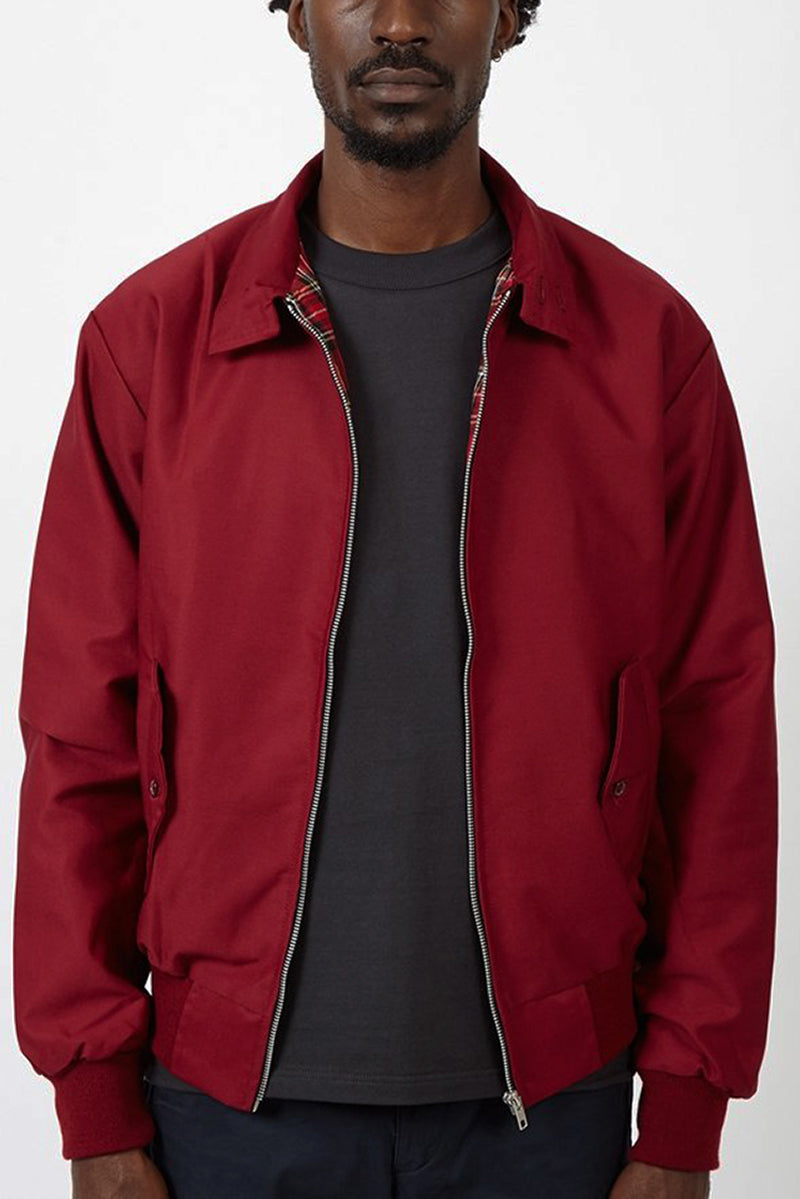 Full shot of men's classic Harrington jacket. Versatile and stylish for all seasons.