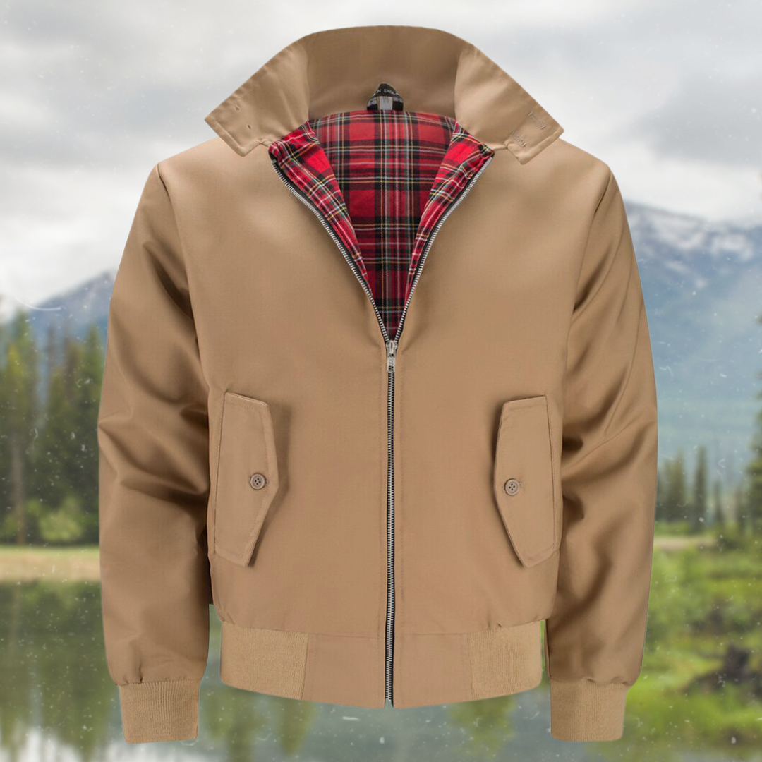 Men's classic zip-up Harrington jacket. Smart casual men's fashion, a versatile wardrobe staple.