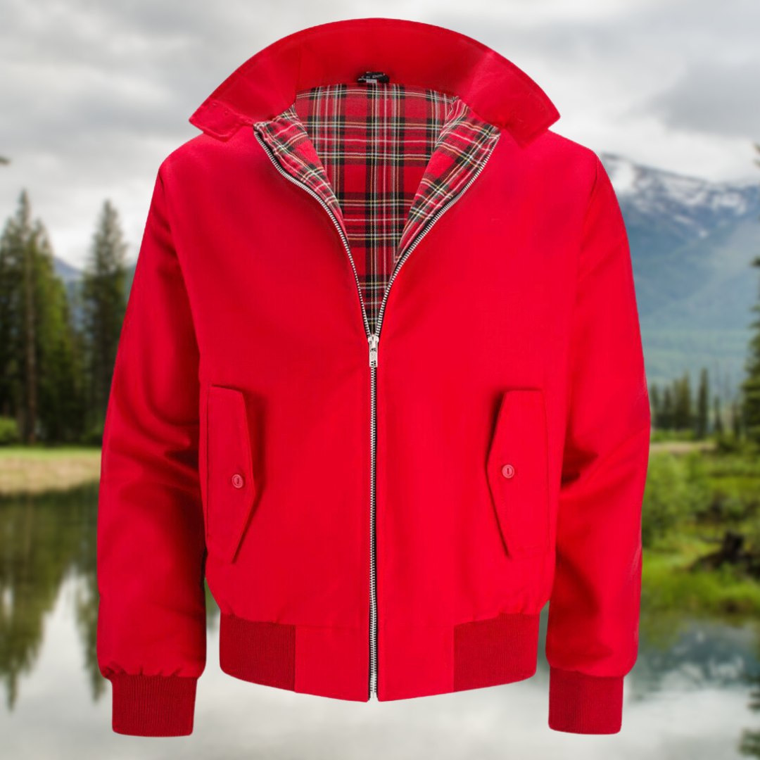 Elegant men's classic Harrington jacket, designed for versatile smart casual styling.