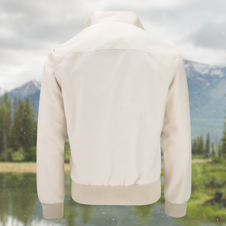 Men's Ryder Classic Harrington Jacket worn casually over a t-shirt. Everyday style.