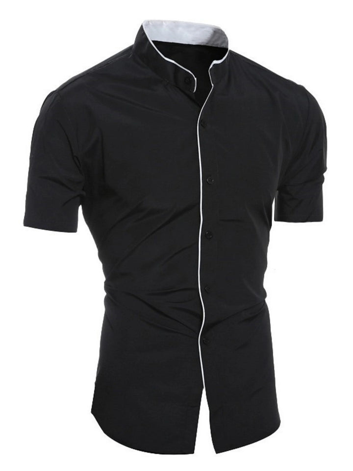 Men's slim fit short sleeve button-up shirt for casual or smart casual wear.