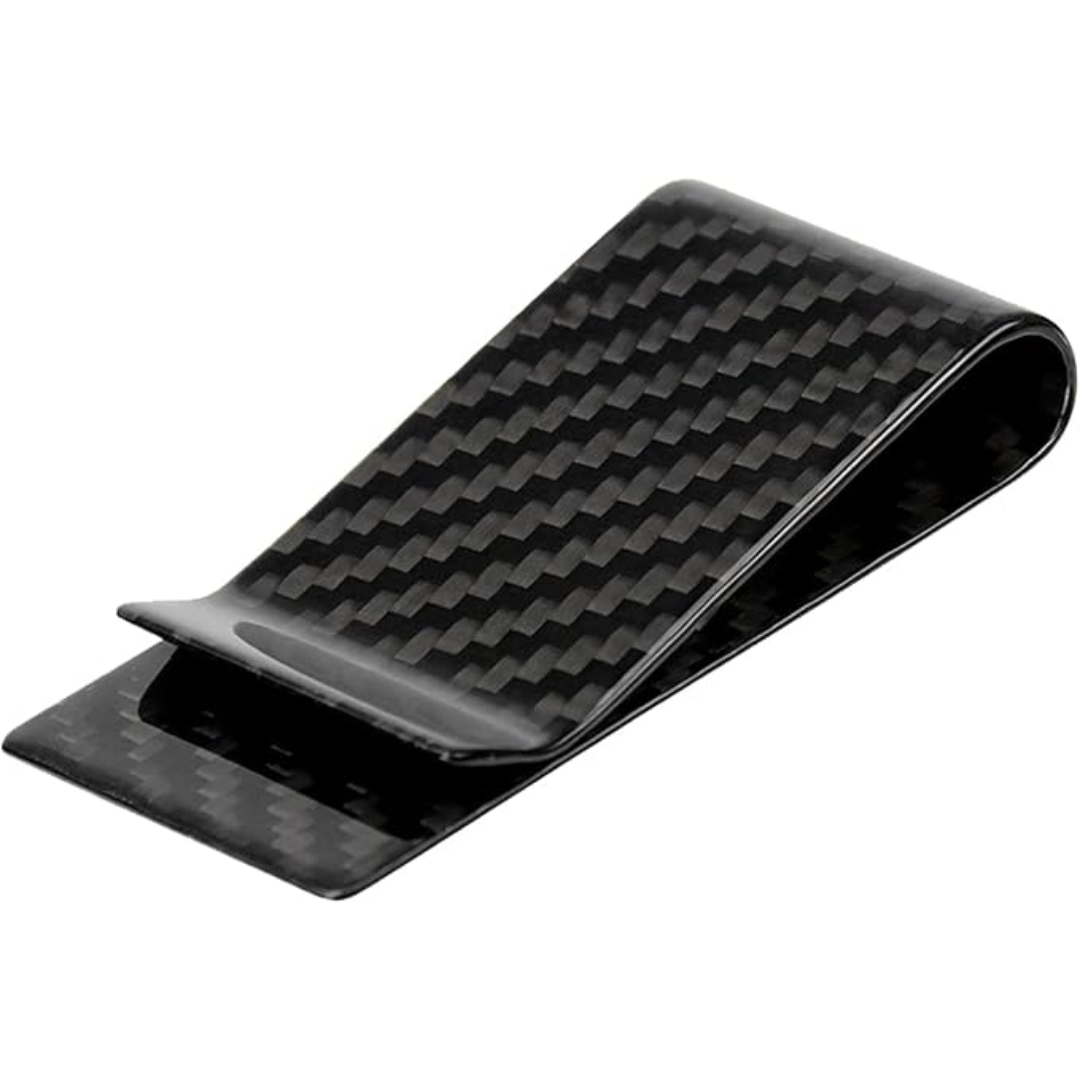 Men's elegant stainless steel card holder & money clip combo. Slim, minimalist accessory for cards & cash.