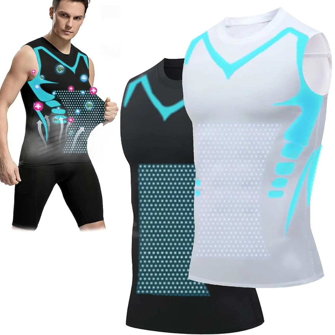 Men's slimming compression vest for chest and core support, enhancing posture and shape.