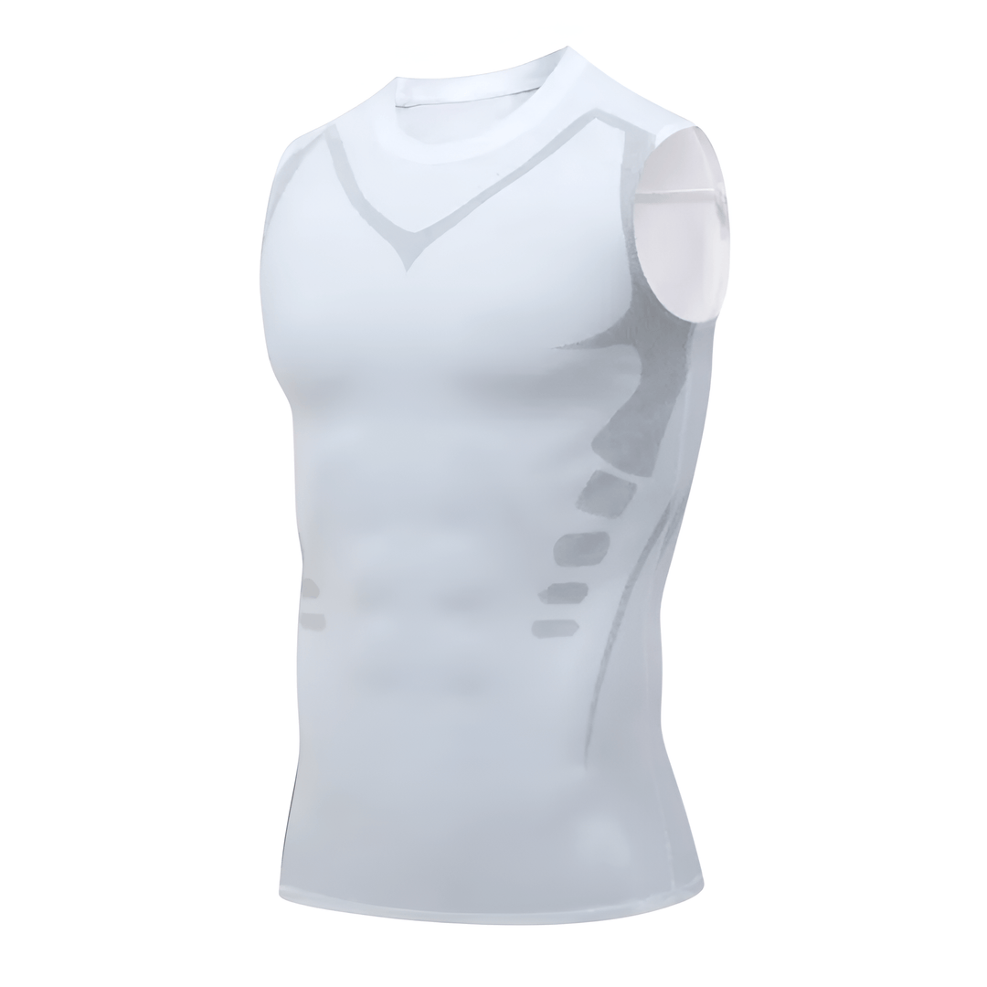 Men's compression shapewear vest, offering strong chest and core support for improved posture.