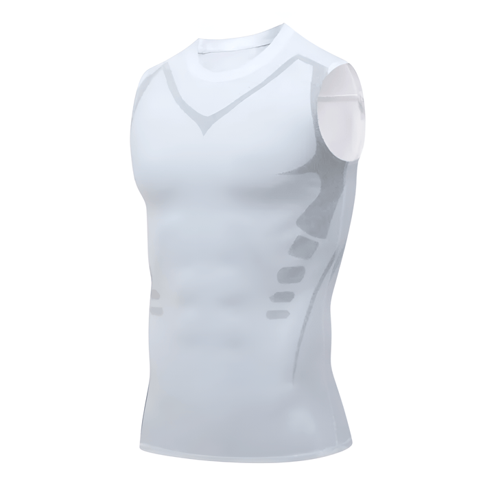 Men's compression shapewear vest, offering strong chest and core support for improved posture.