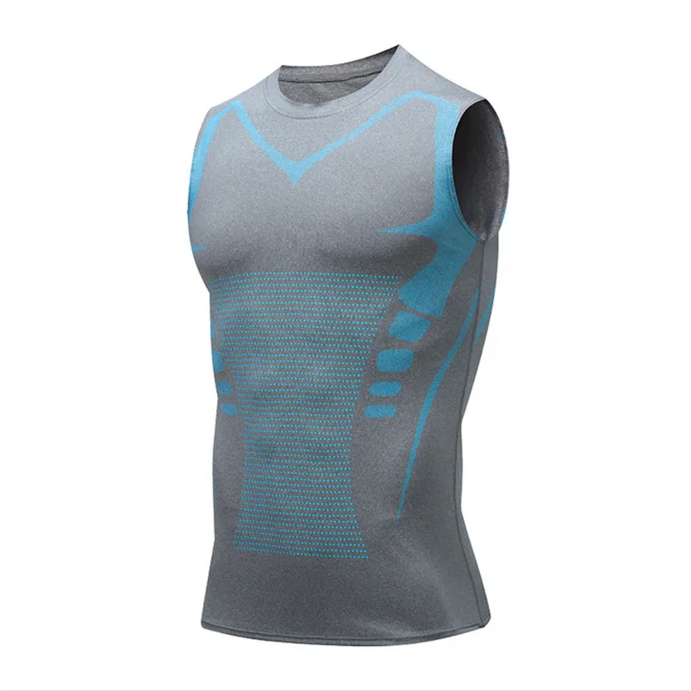 High-performance men's compression vest for slimming, chest support, core control, and better posture.