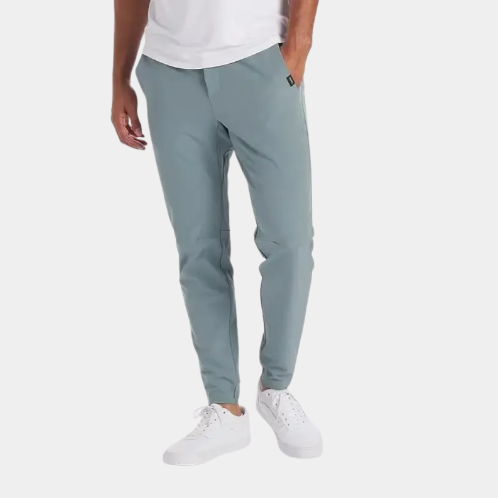 Men's stretch outdoor pants for hiking & travel. Flexible, wind-resistant & water-repellent activewear.