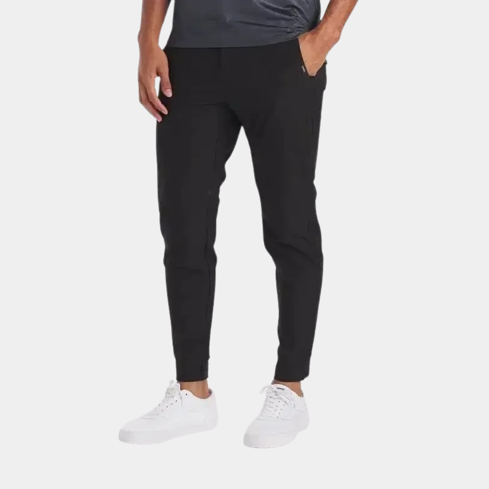 Durable men's stretch pants for activewear. Great for hiking, travel, and casual outings. Flexible & weather-ready.