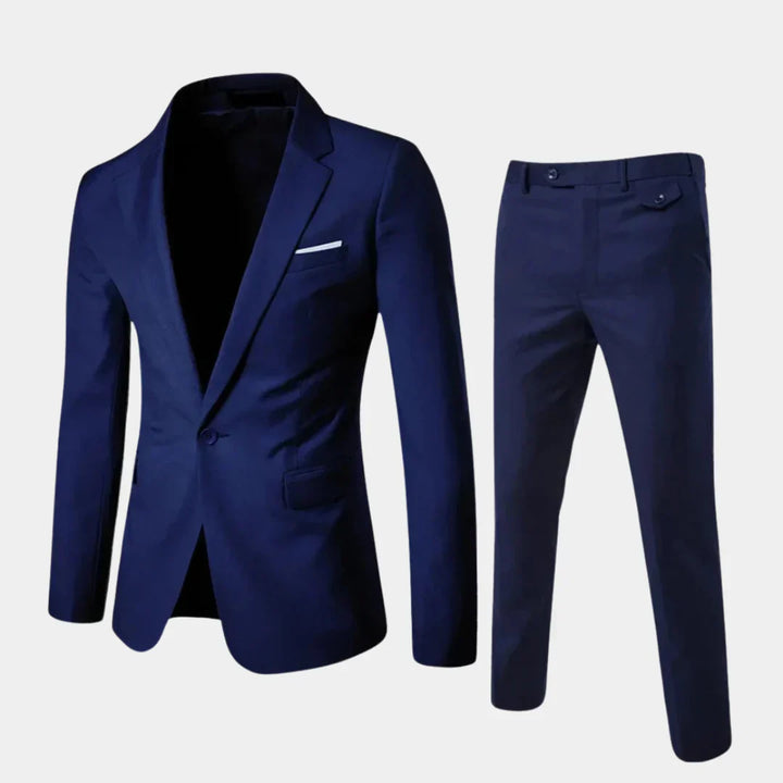 New men's tailored formal suit, a sophisticated 2-piece business attire with a modern slim fit for professional men.