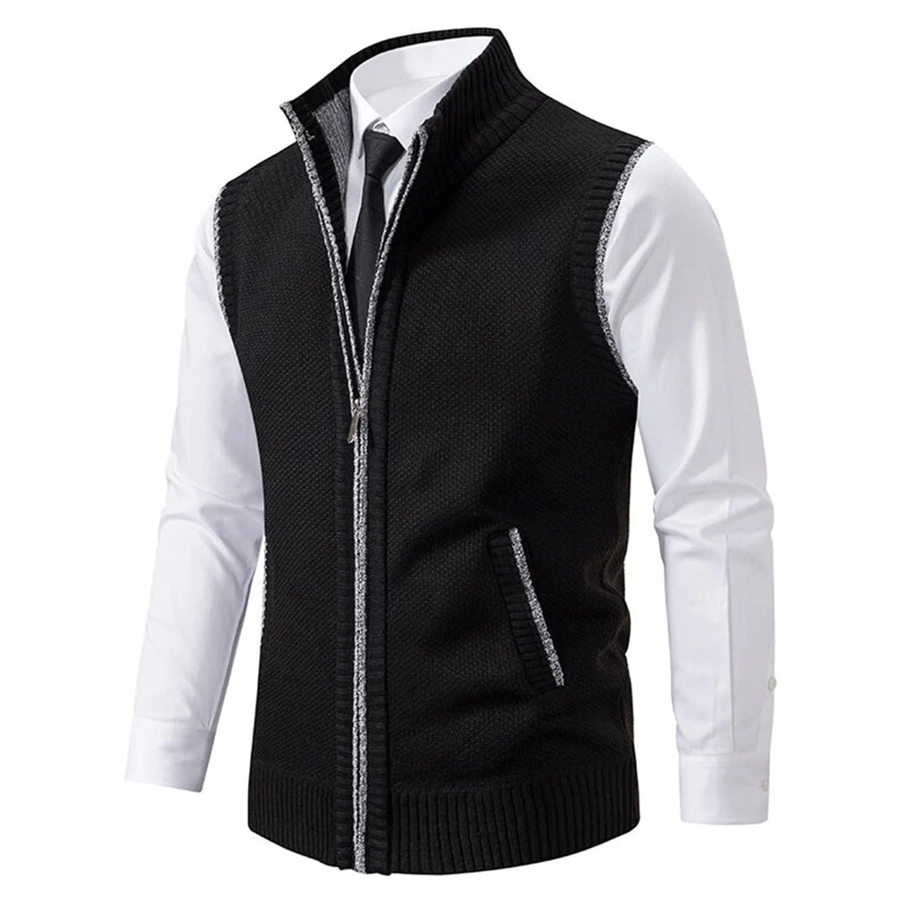 Men's tailored vest in navy, a polished layering piece for smart casual outfits & modern style.