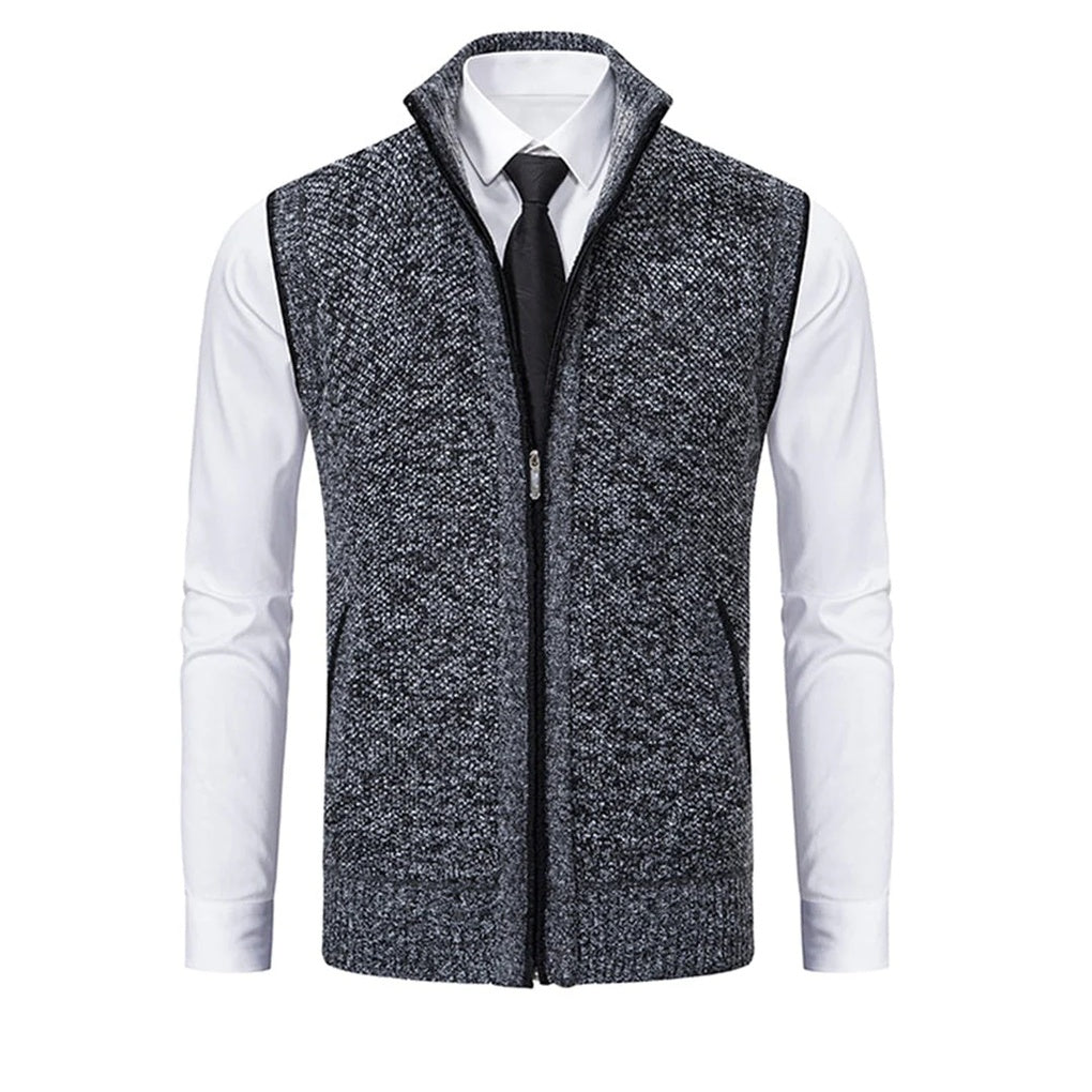 Classic black men's tailored vest, a sleek formal wear waistcoat perfect for weddings & business meetings.