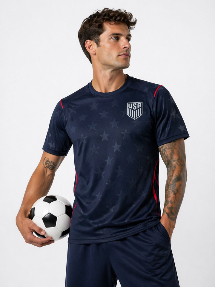 USA soccer jersey for men, perfect World Cup 2026 fan gear, game day, & casual wear. Team USA football shirt.