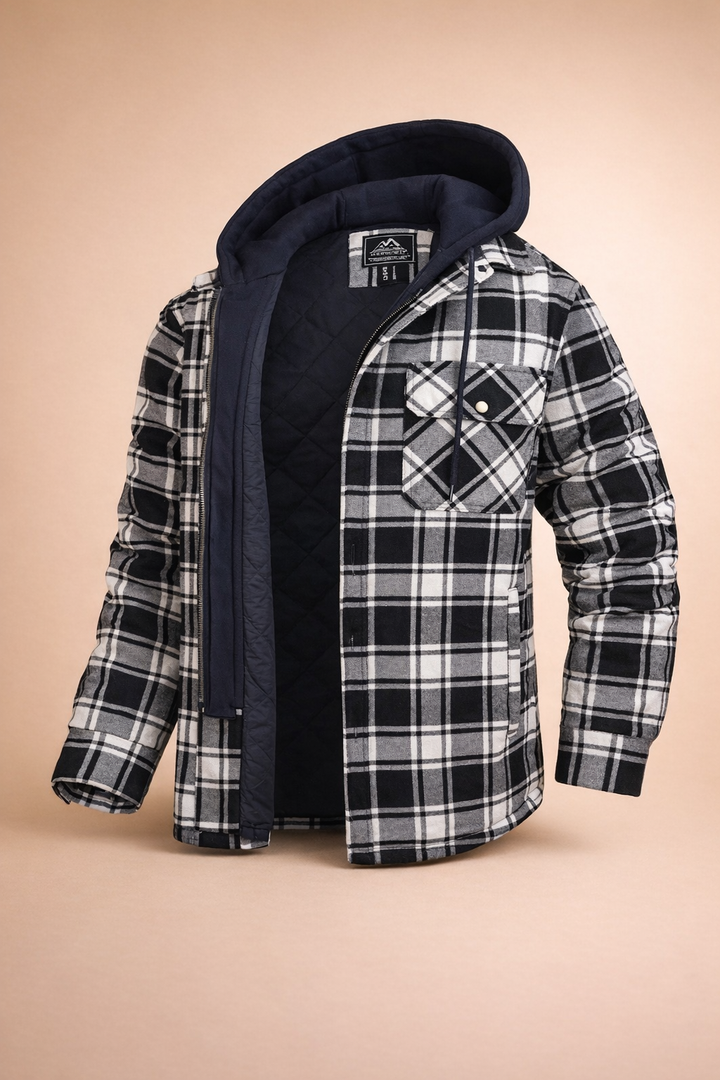 Men's everyday hooded jacket, offering a modern fit and comfortable, versatile smart casual style.
