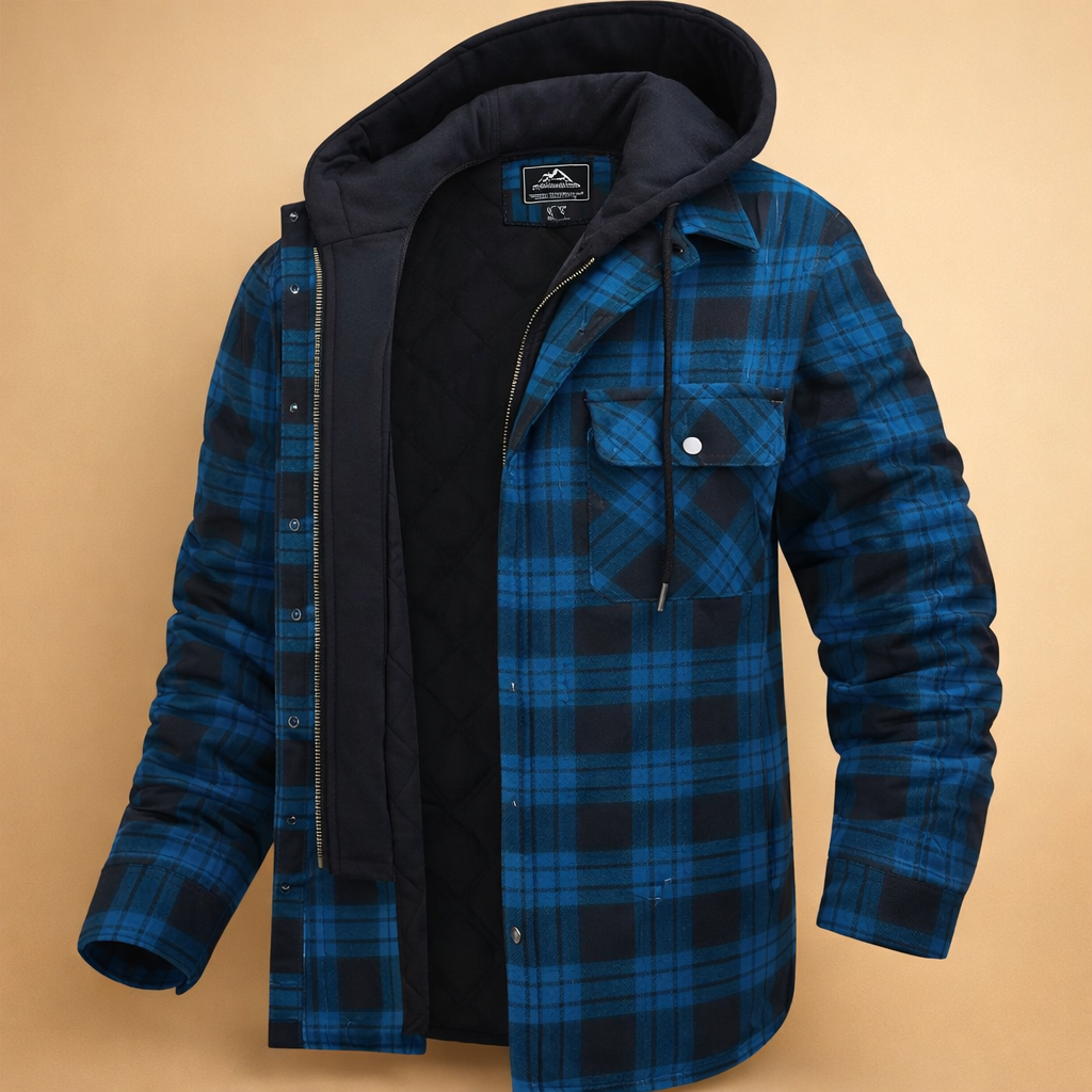 Versatile men's outerwear: a comfortable hooded jacket with a modern fit for everyday style.