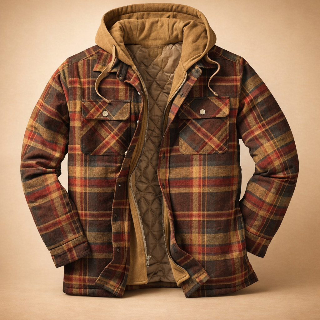 Smart casual men's jacket with hood, front closure, and a modern fit for everyday comfort.