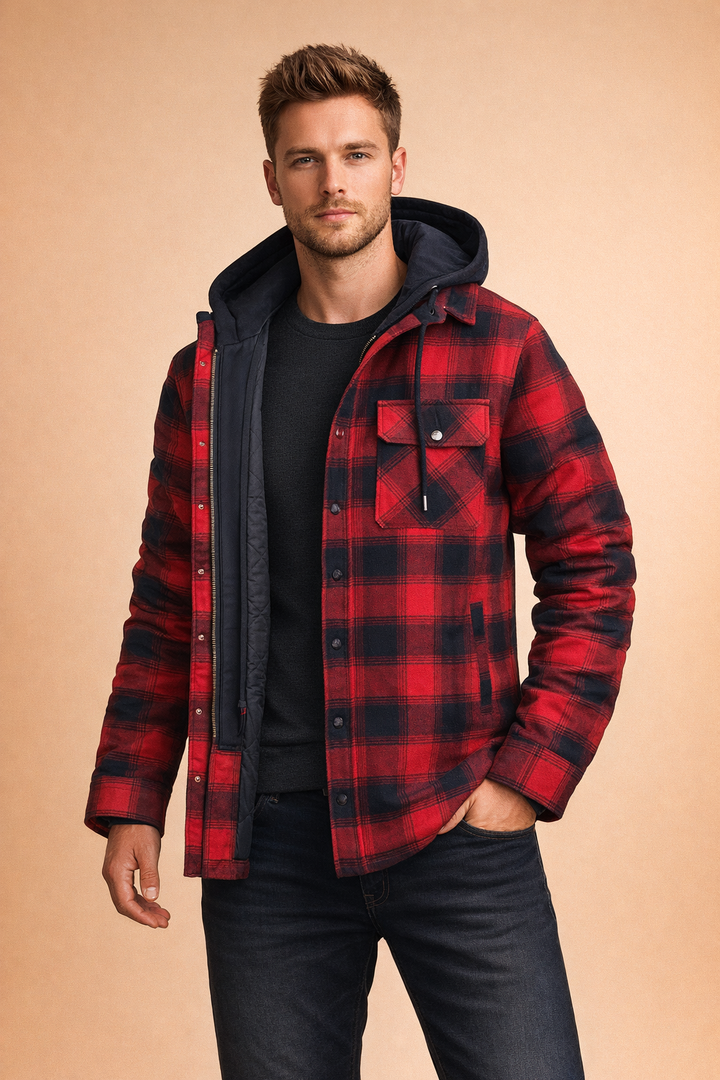 Everyday men's jacket: a comfortable, versatile hooded design with a modern, stylish fit.