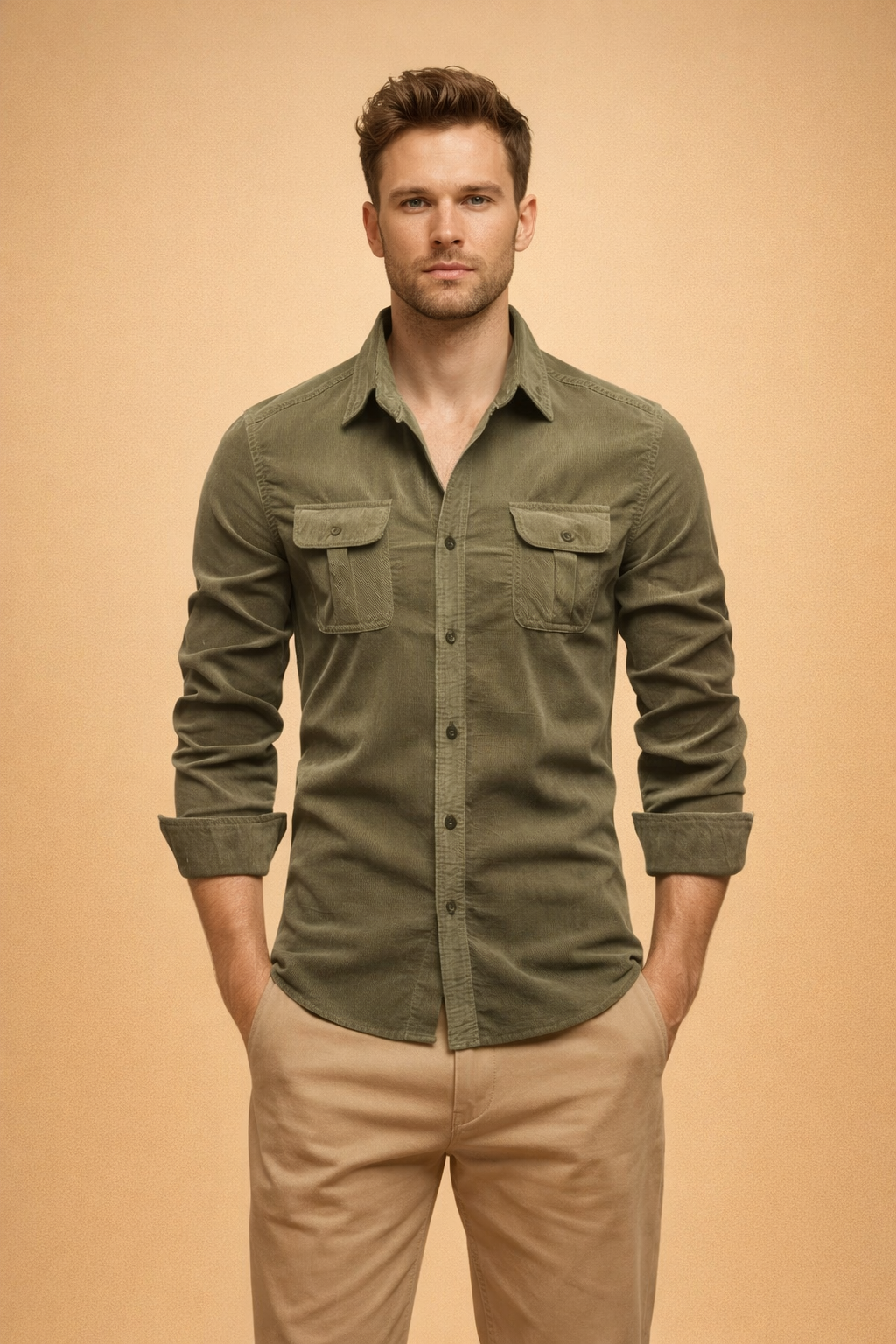 Men's versatile long-sleeve button-up casual shirt for everyday style. Perfect for smart casual or weekend wear.