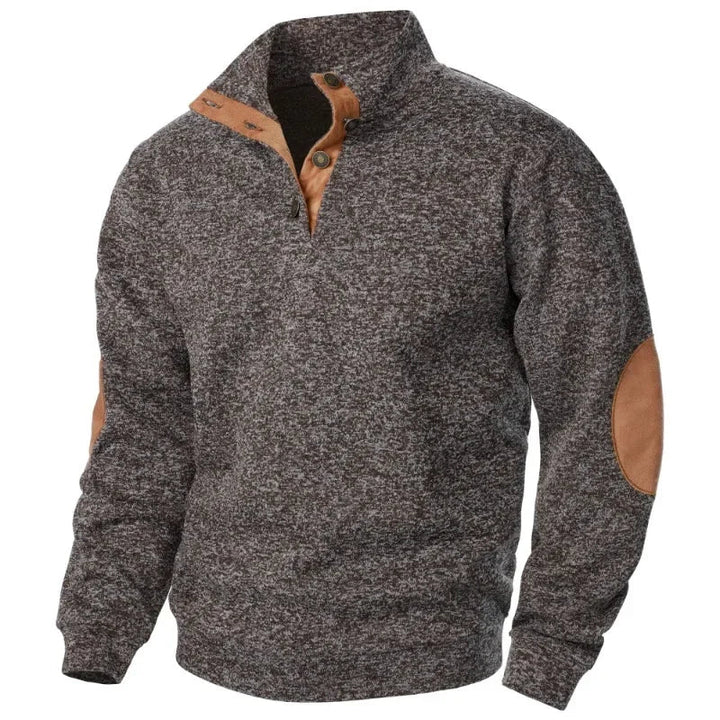 Stylish men's V-neck sweatshirt, showcasing the flattering neckline detail for a modern casual look.