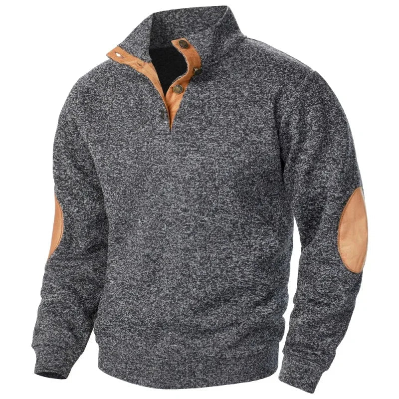 Comfortable men's V-neck sweatshirt with a relaxed fit, ideal for everyday wear & versatile casual style.
