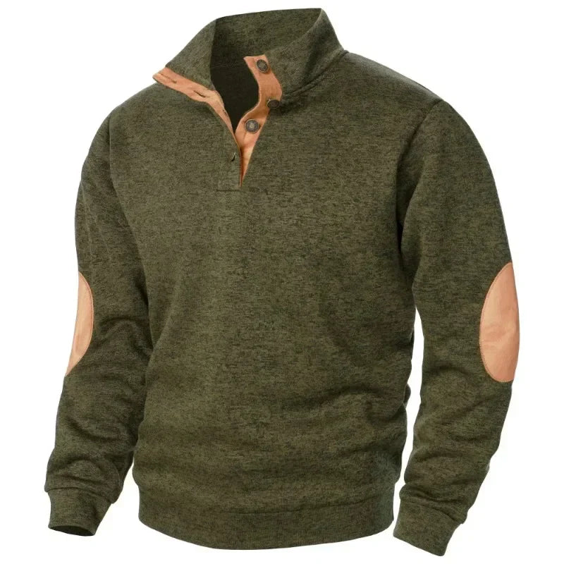 Men's charcoal grey V-neck sweatshirt, a comfortable and stylish layering piece for casual outfits.