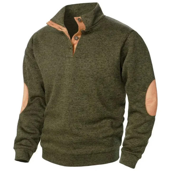 Men's charcoal grey V-neck sweatshirt, a comfortable and stylish layering piece for casual outfits.