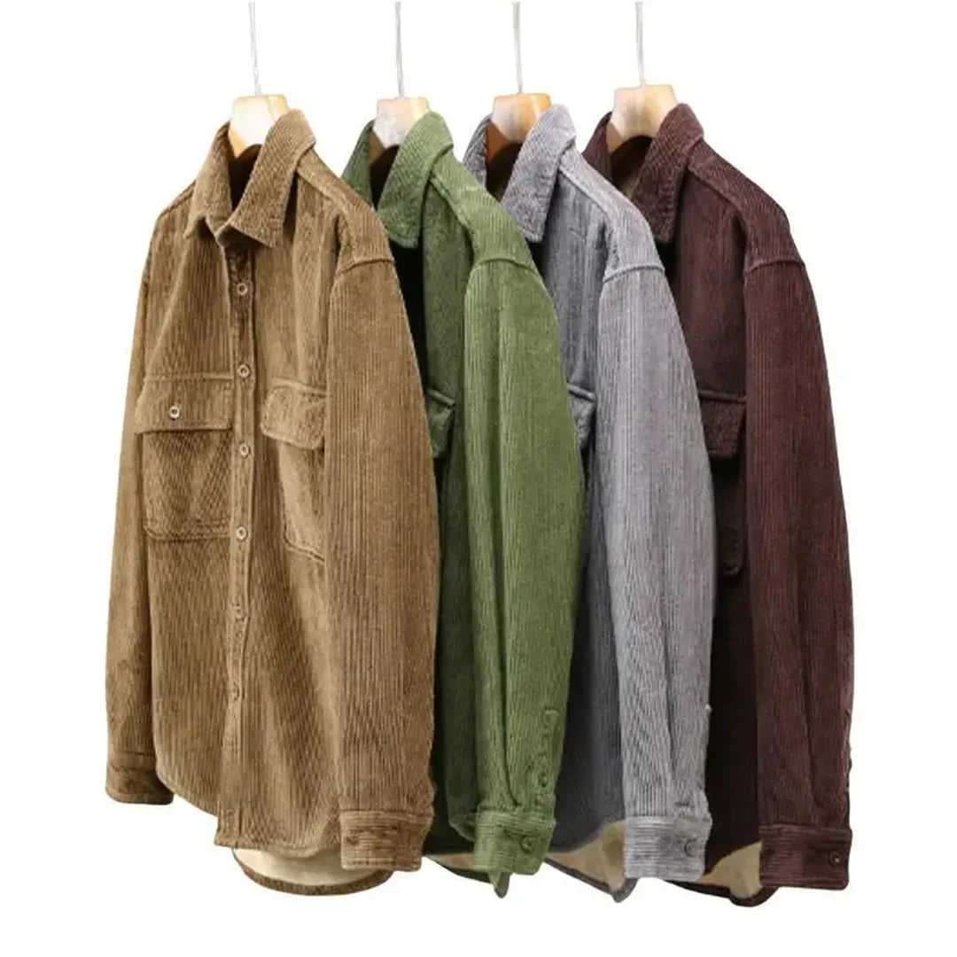 Men's vintage long-sleeve button-up shirt in a relaxed fit, perfect for fall casual wear.