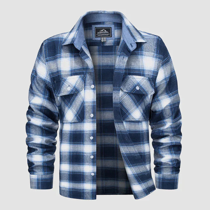 Men's Logan plaid shirt, warm lined, perfect for casual comfort and everyday fashion.