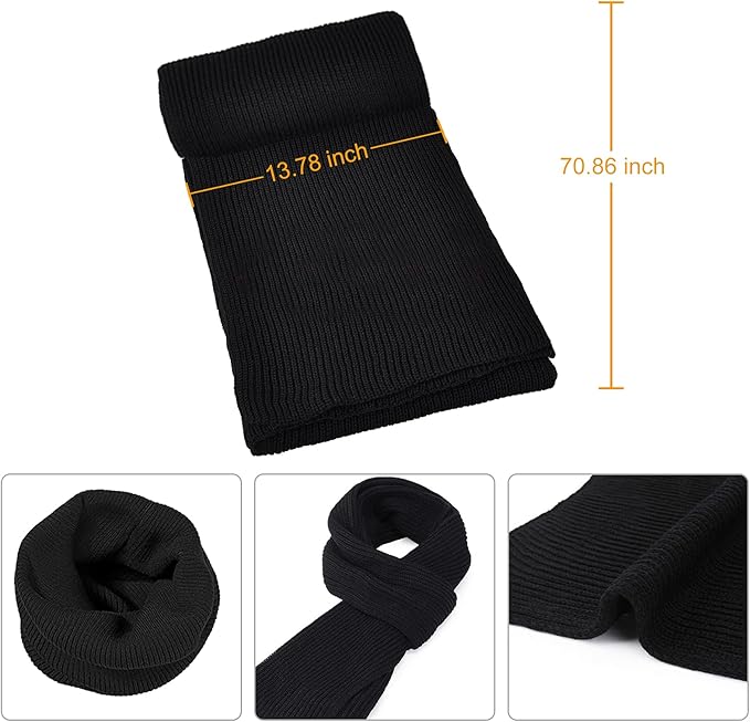 Practical men's winter set: comfortable beanie, warm scarf & touchscreen gloves for daily use.