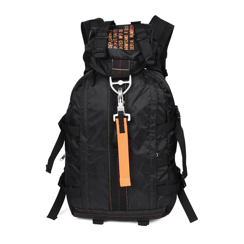 Men's water-resistant tactical backpack, large capacity for hiking & camping gear. Durable outdoor adventure pack.
