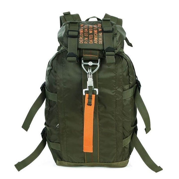 FieldGear tactical backpack, men's water-resistant pack, ideal for hiking, camping, and travel adventures.