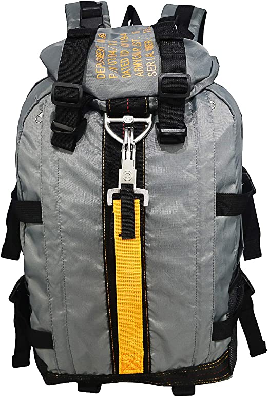 Durable large capacity men's tactical backpack in black, water-resistant, perfect for outdoor gear & travel.