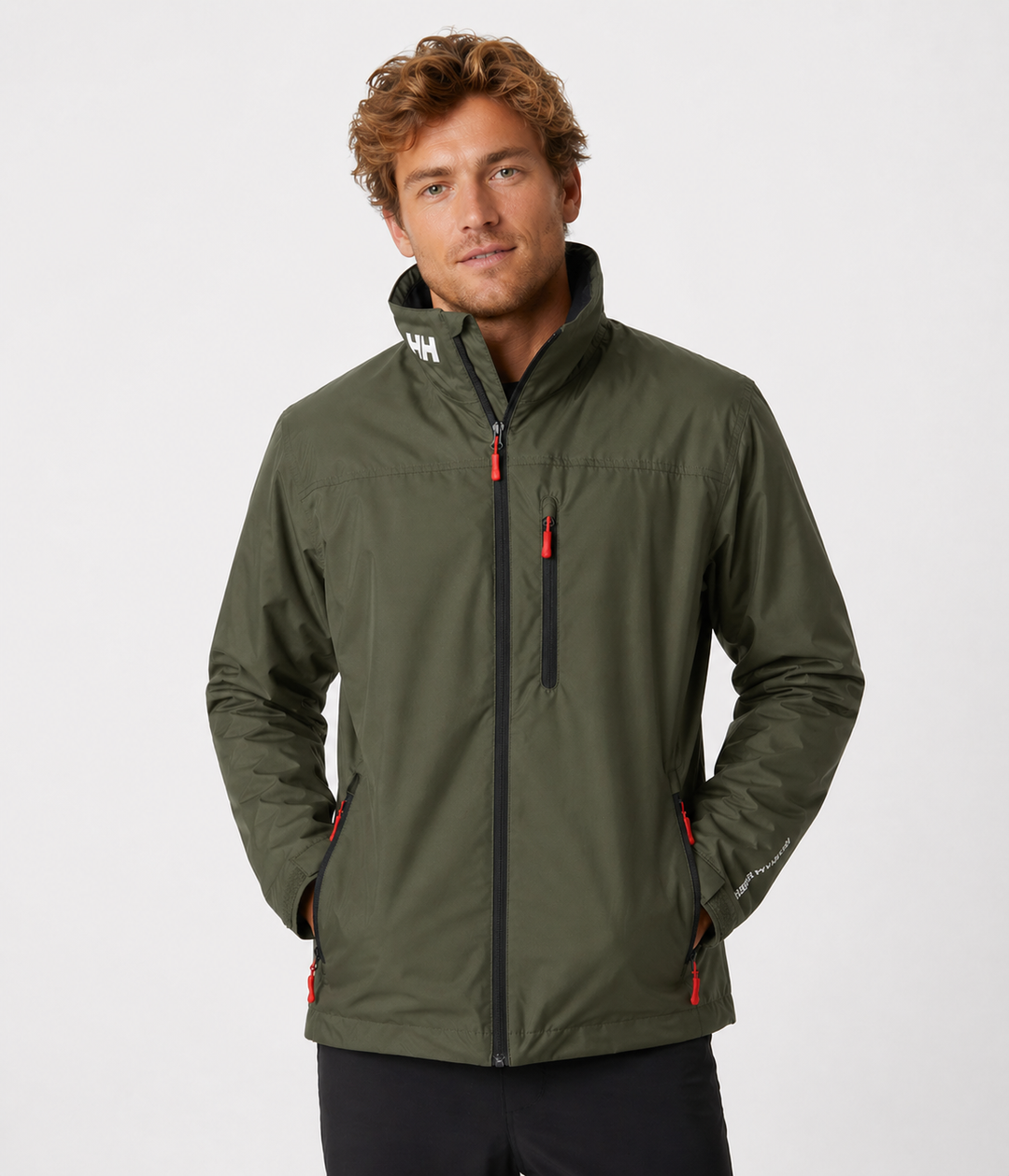 Transitional men's zip-up jacket. Water-resistant fabric, structured collar, perfect as versatile casual outerwear.
