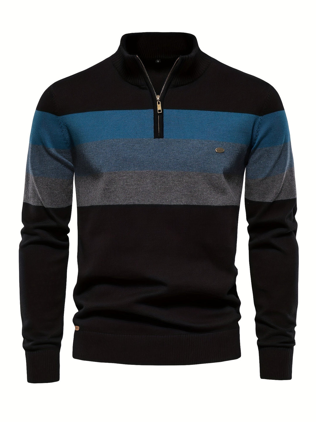 Comfortable men's half-zip knit pullover. Versatile for layering, perfect for autumn & winter style.