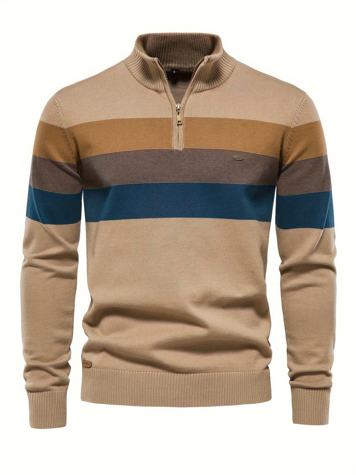Wyatt men's half-zip pullover. Soft knitwear, a key piece for cozy winter style and layering.