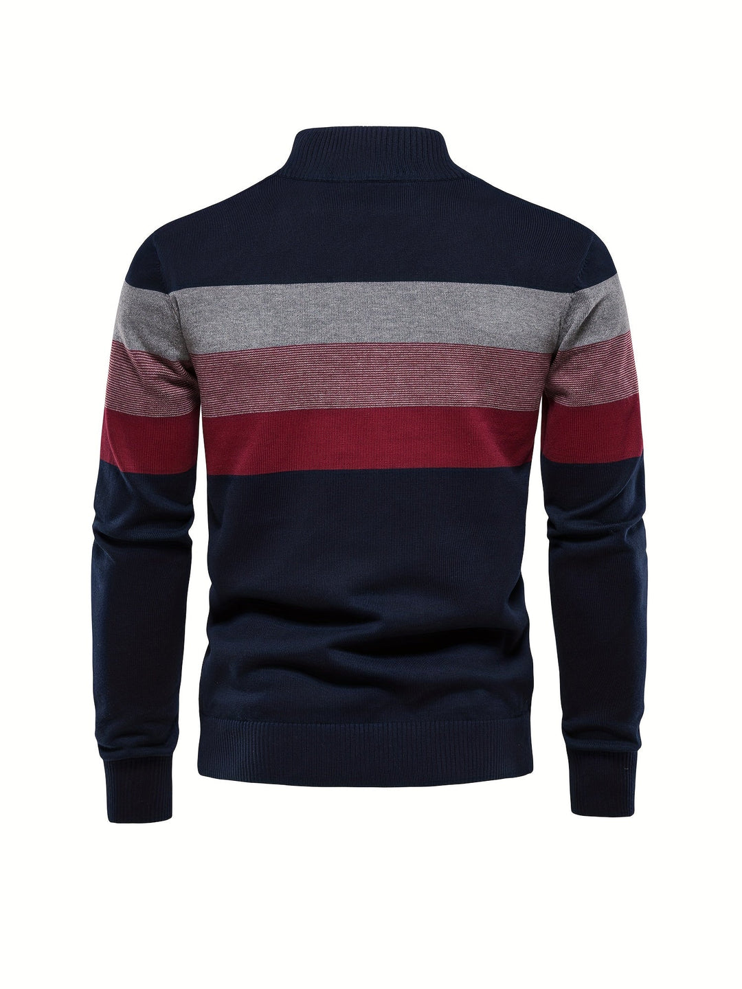 Classic men's half-zip pullover. A warm, stylish knit sweater for casual wear and autumn fashion.