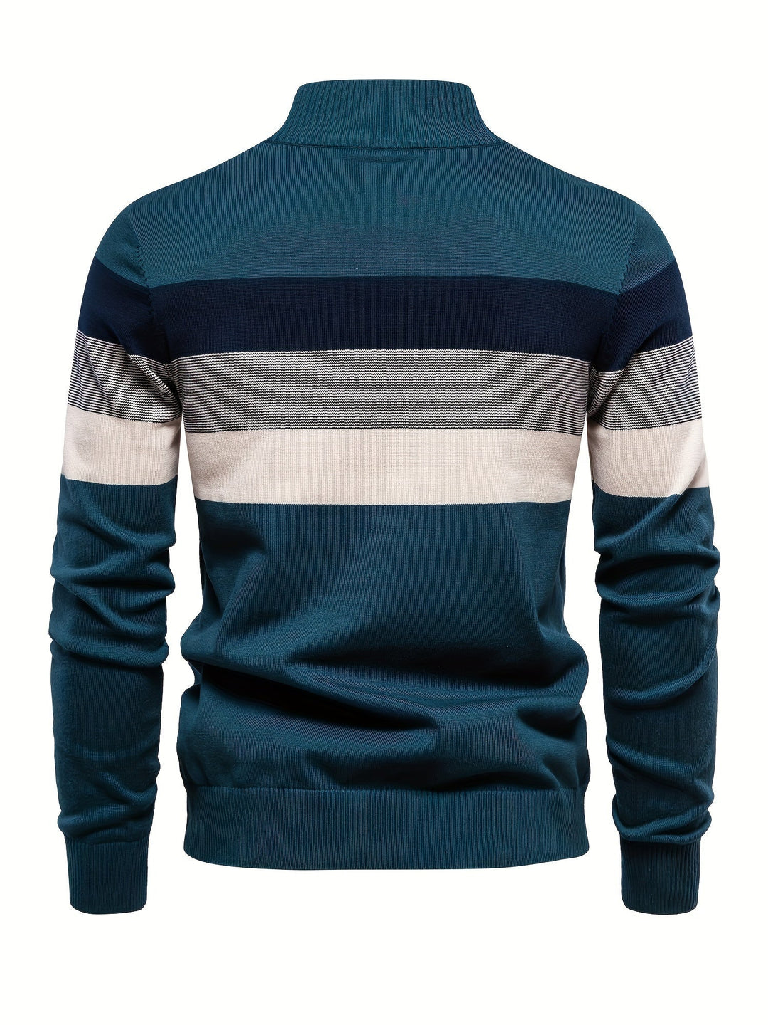 Men's half-zip cotton knit pullover. Designed for comfort, perfect for stylish autumn and winter outfits.
