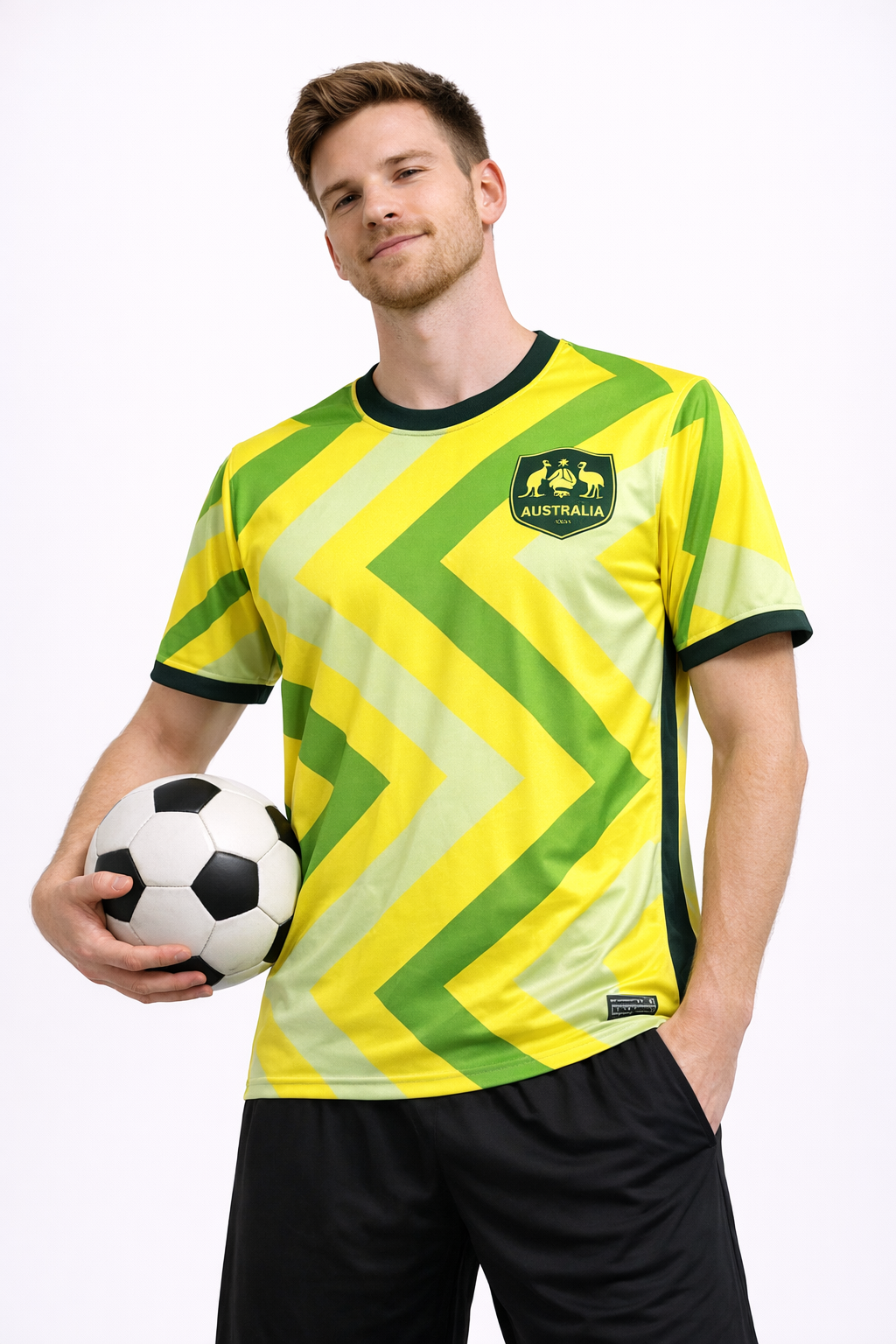 Men's yellow World Cup 2026 football jersey. Official fan sportswear, perfect for game day & athletic style.