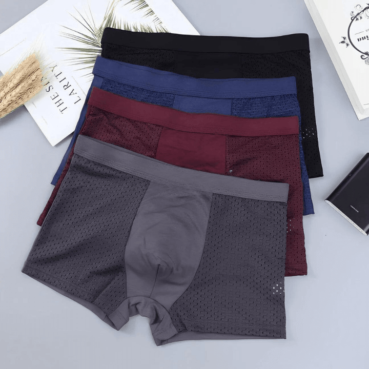 "Men's bamboo boxer shorts, soft and breathable, in multiple colors. Ideal for all seasons and ultimate comfort."