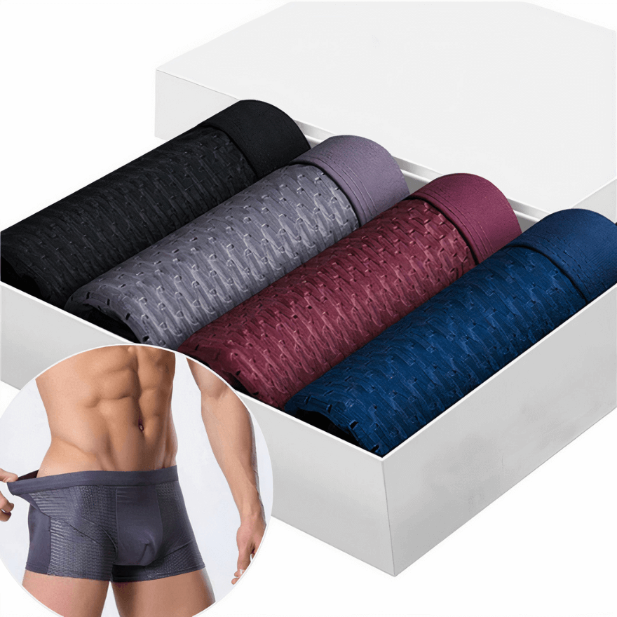 "Men's bamboo boxer shorts, soft and breathable, in multiple colors. Ideal for all seasons and ultimate comfort."