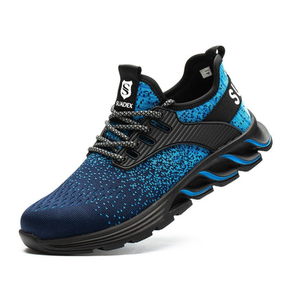 Men's Blue Reinforced Safety Steel Toe Boots - Lexians