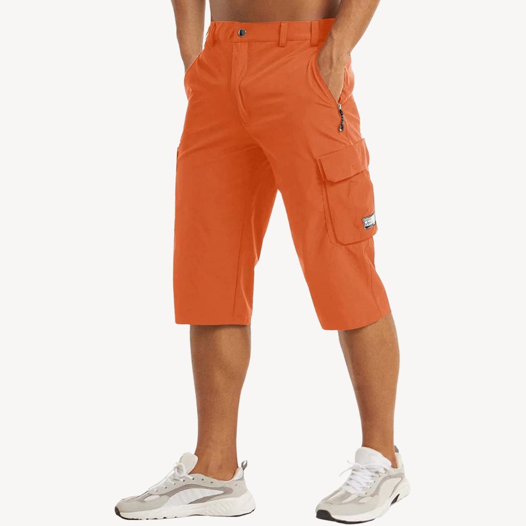 Men's Cargo Capri Pants, durable 3/4 trousers, featuring multiple spacious pockets, relaxed fit, perfect for outdoor activiti
