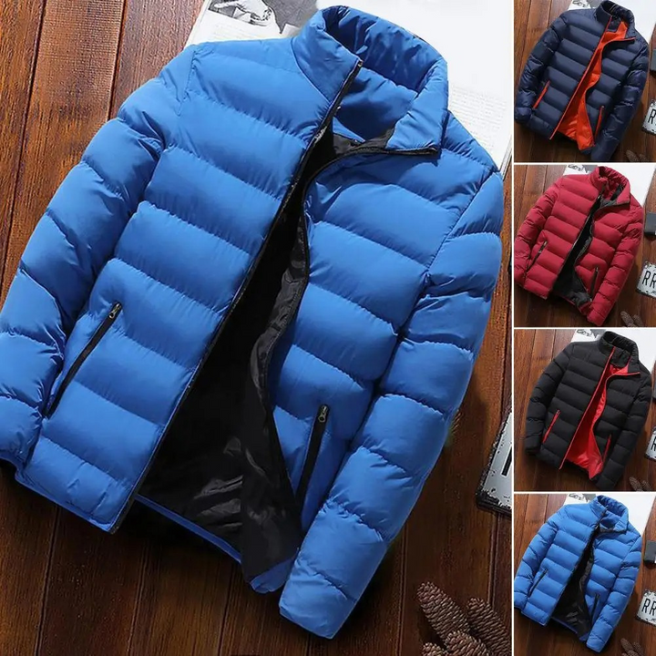 Men's casual quilted puffer jacket, lightweight insulated, autumn/winter coat in versatile colors with chic quilted design.