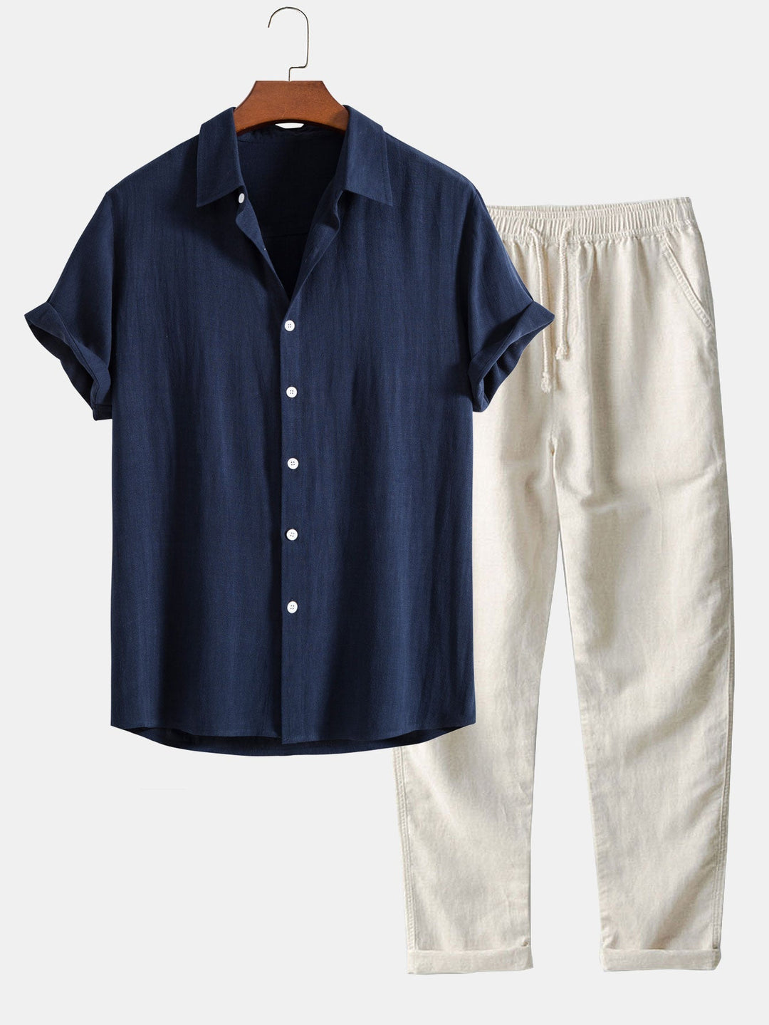 "Men's Classic Summer Short Set, stylish coordinated outfit with breathable fabric for effortless chic summer look."