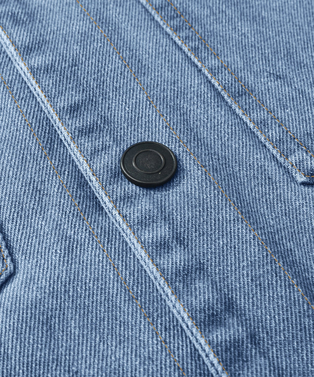 Men's denim wanderer jacket, flannel-lined, brown color, dual chest pockets, button-front closure, rugged and stylish.