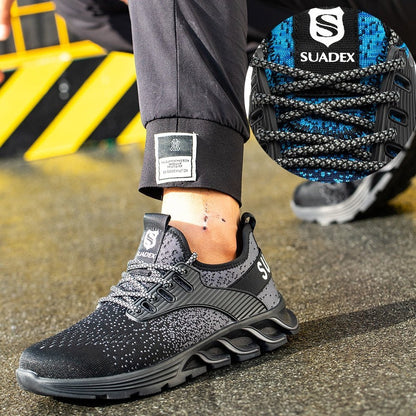 Men's Grey Ortho Reinforced Safety Steel Toe Boots - Lexians