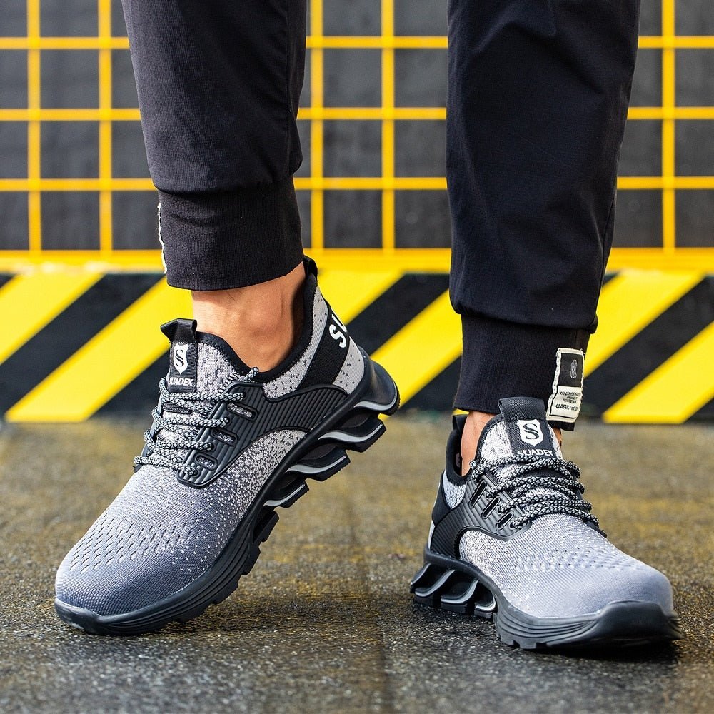 Men's Grey Ortho Reinforced Safety Steel Toe Boots - Lexians