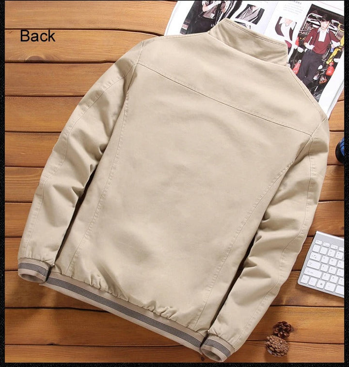 "Men's Konstantin lightweight jacket, water and wind resistant, stylish design, zip closure, perfect for fall weather."