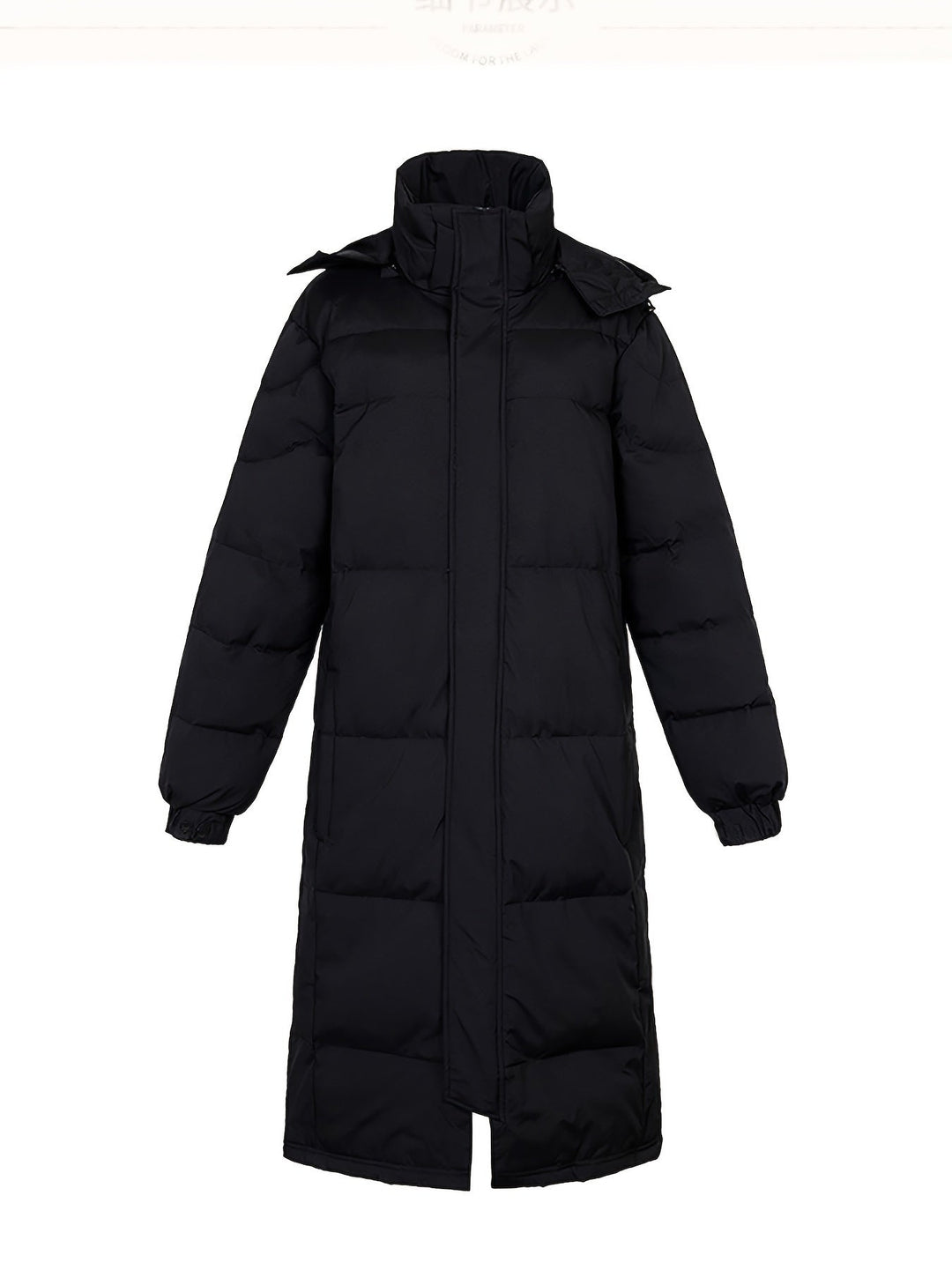 "Men's long winter jacket, padded, loose fit, zip design, solid color, full coverage, winter outerwear, high-quality fabric"