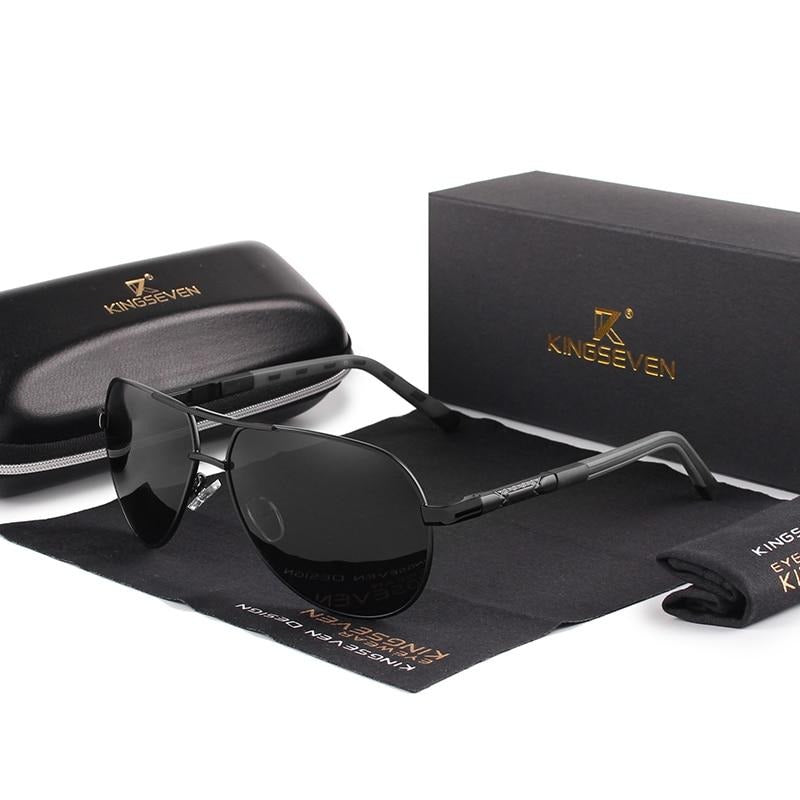 Men's polarized sunglasses with aluminum frame, vintage style, UV400 protection, ideal for stylish, glare-free vision.