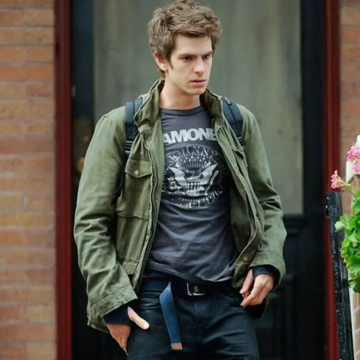 "Men's Vintage Cotton Field Jacket with adjustable waist; durable, breathable fabric, perfect for layering and outdoor wear."